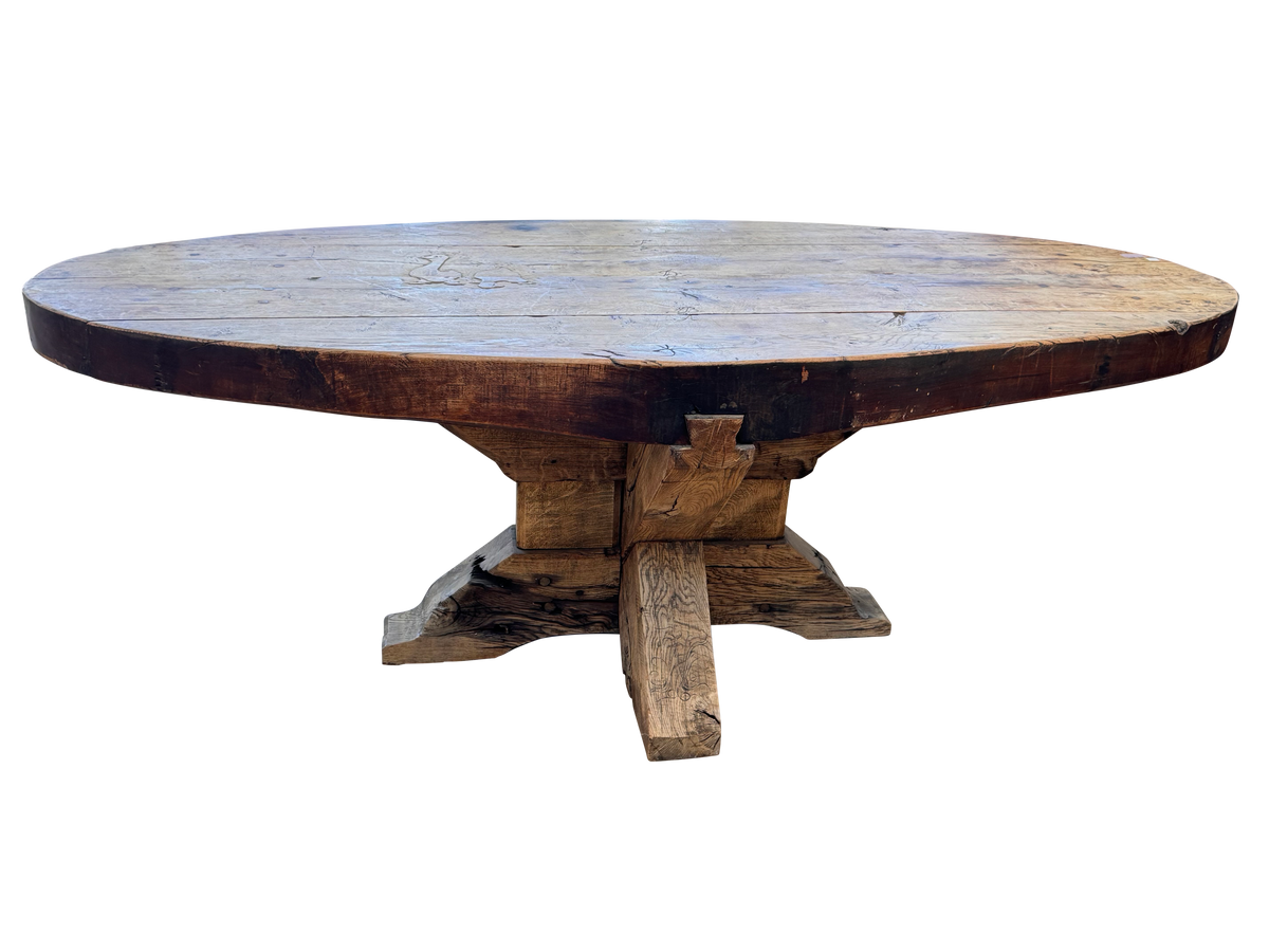 Rustic, Oval Table, French Provincial Hunting Lodge 18th-19th C.