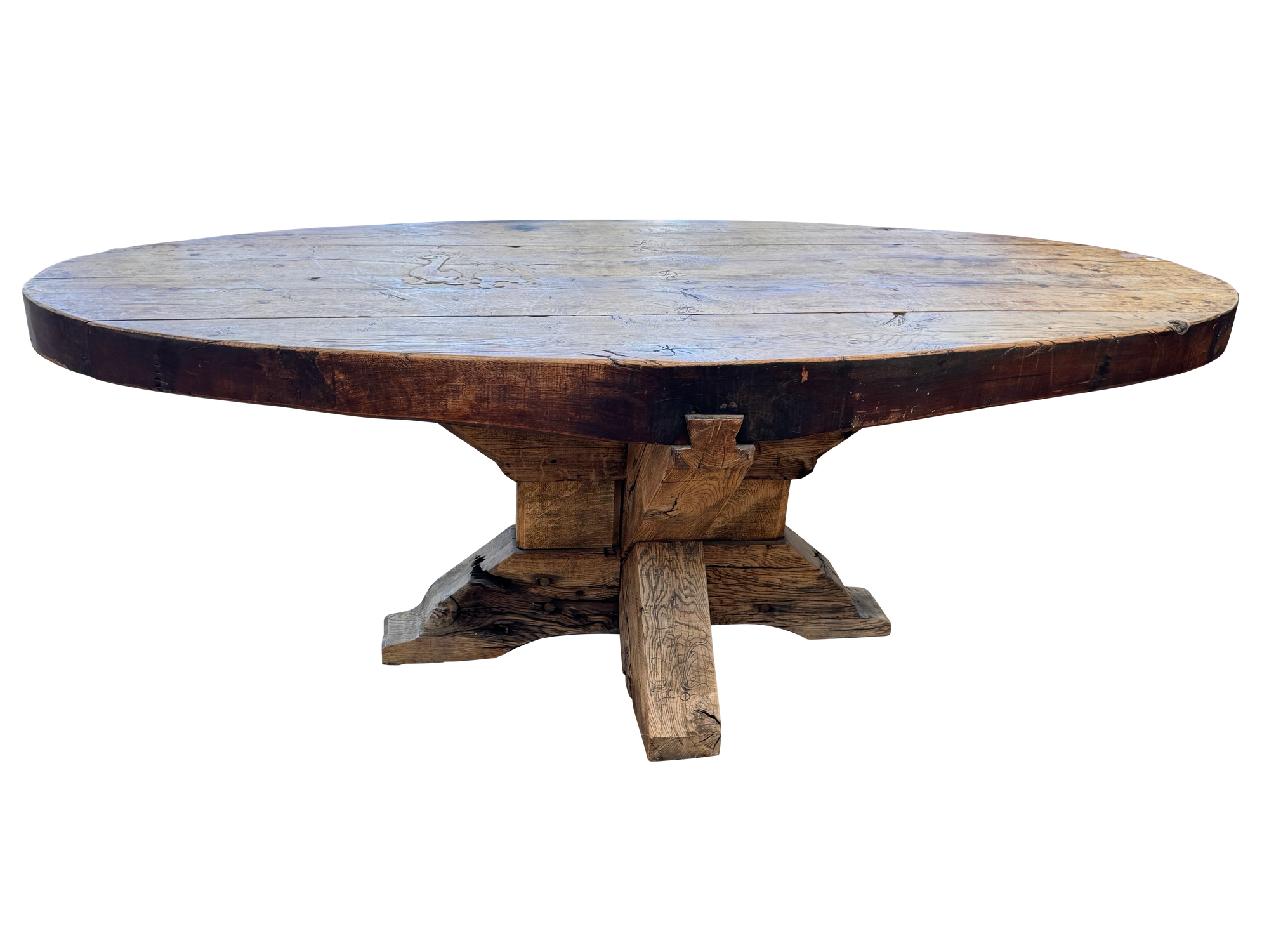Rustic, Oval Table, French Provincial Hunting Lodge 18th-19th C.