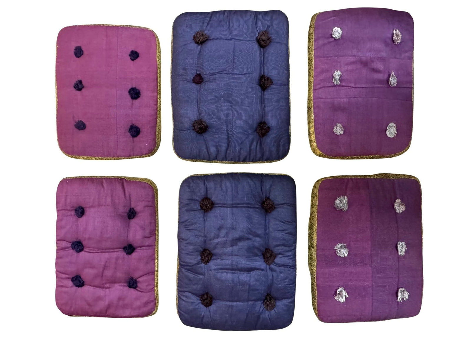 18th Century silk Italian convent cushions