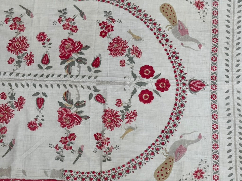 19th Century Hand - blocked textile - Helen Storey Antiques