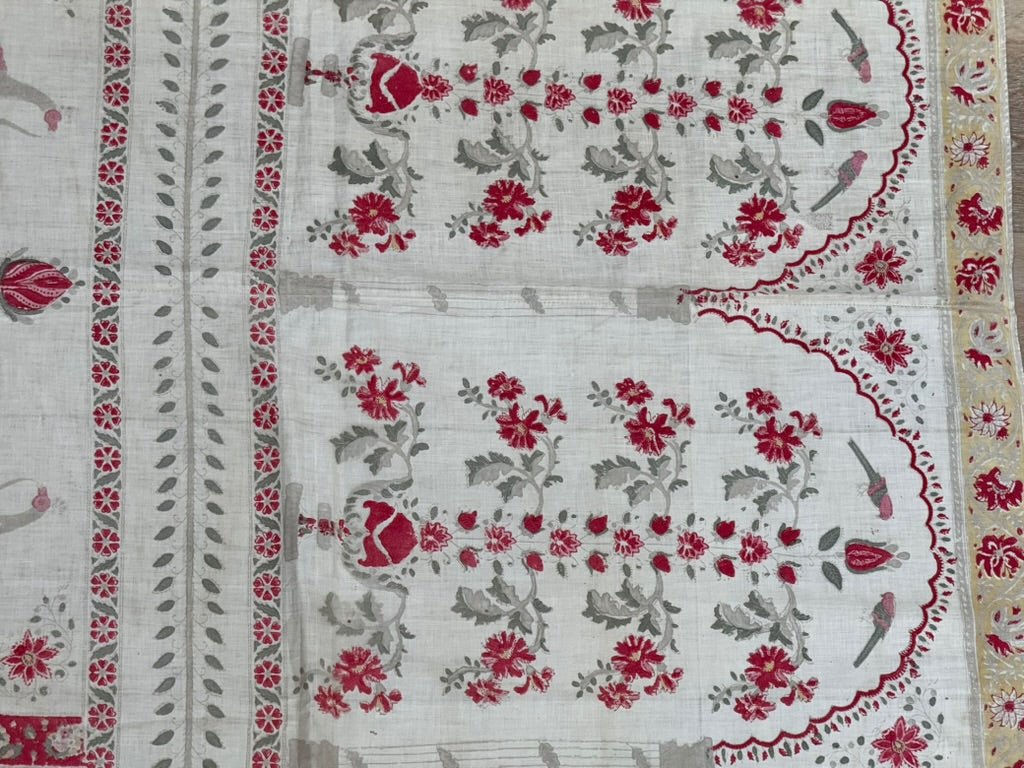 19th Century Hand - blocked textile - Helen Storey Antiques
