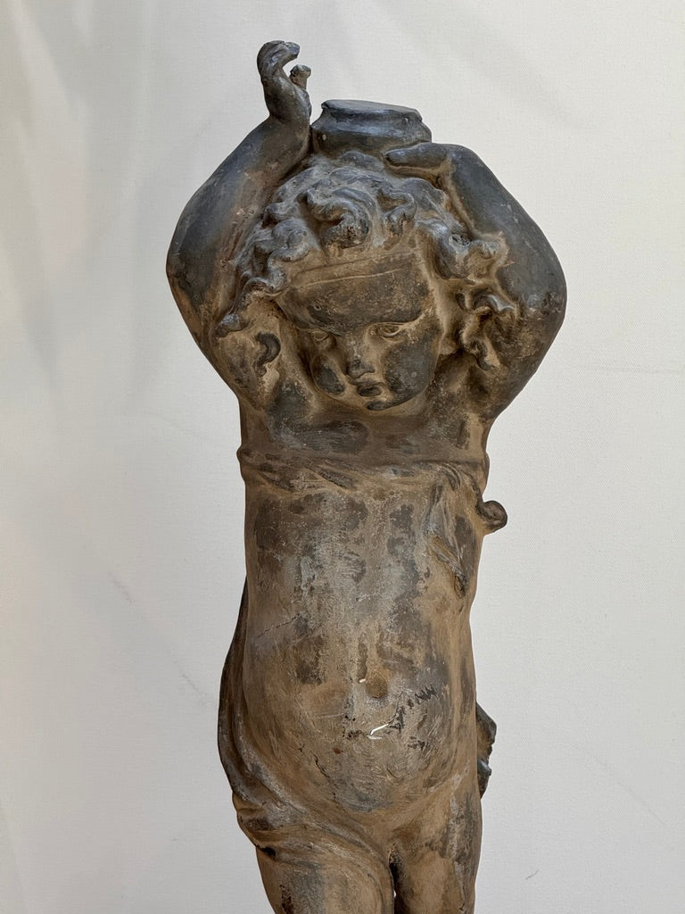 Pair of 18th-century English lead putti