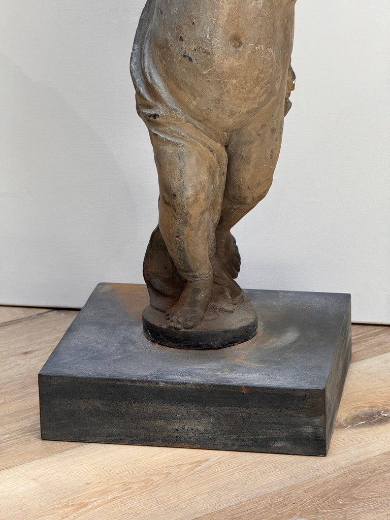 Pair of 18th-century English lead putti