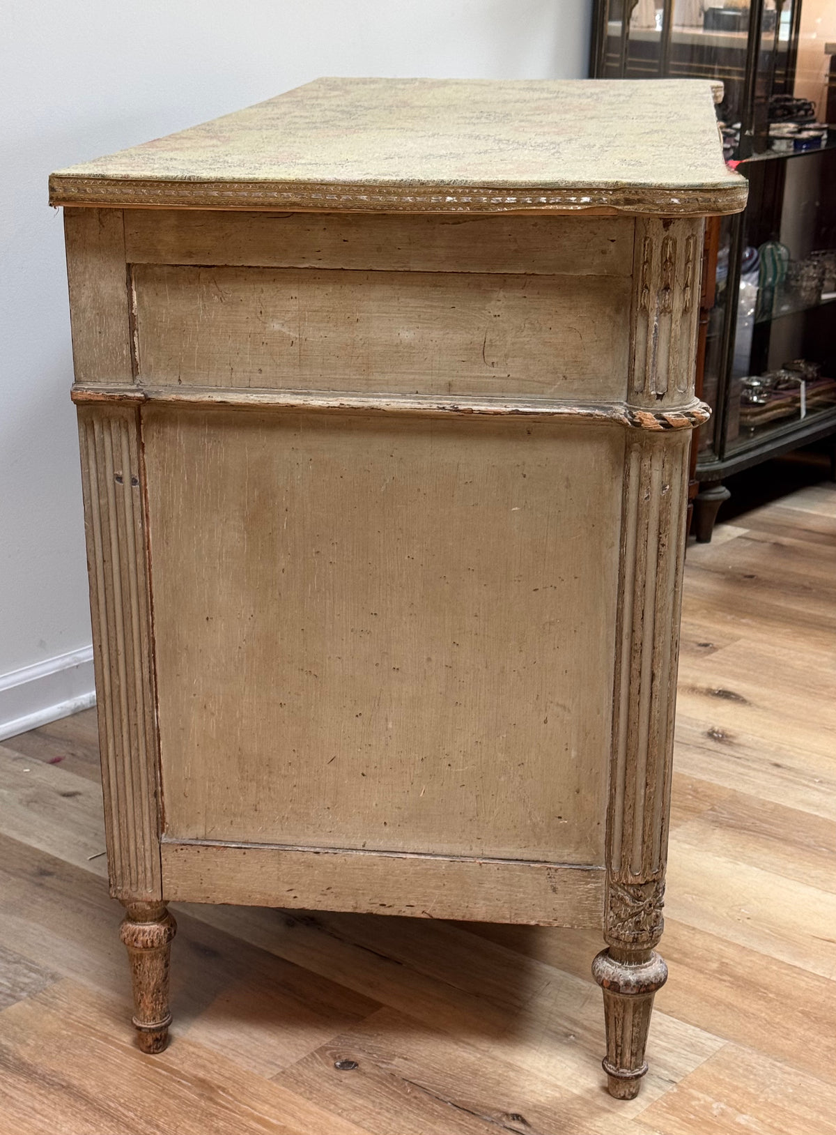 19th Century Louis XVI style Carved and painted French Commode