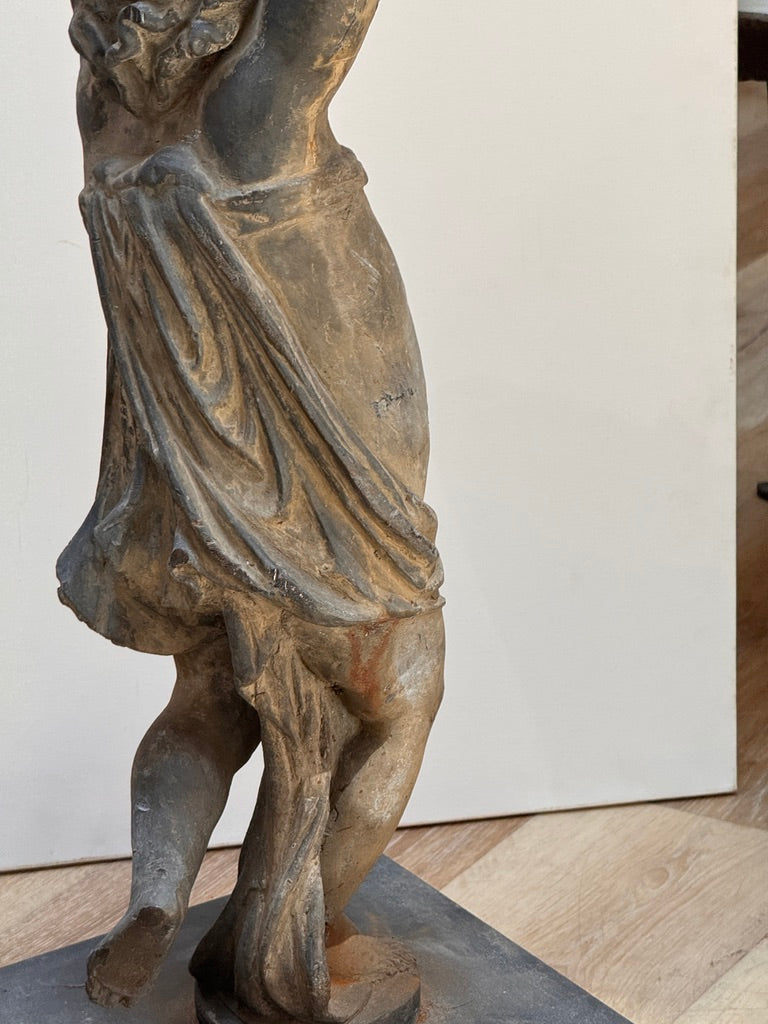 Pair of 18th-century English lead putti