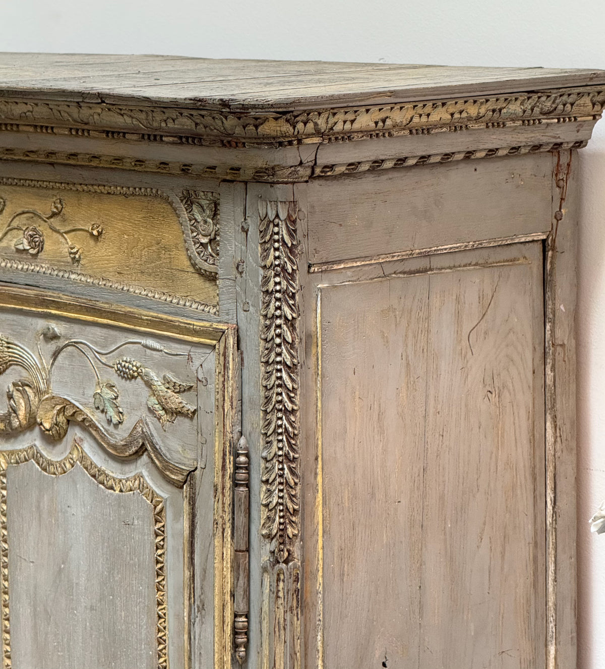 Louis XV carved, painted cupboard. C. 1760