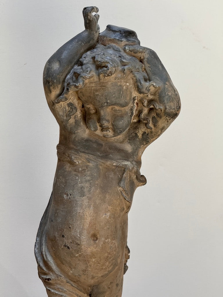 Pair of 18th-century English lead putti