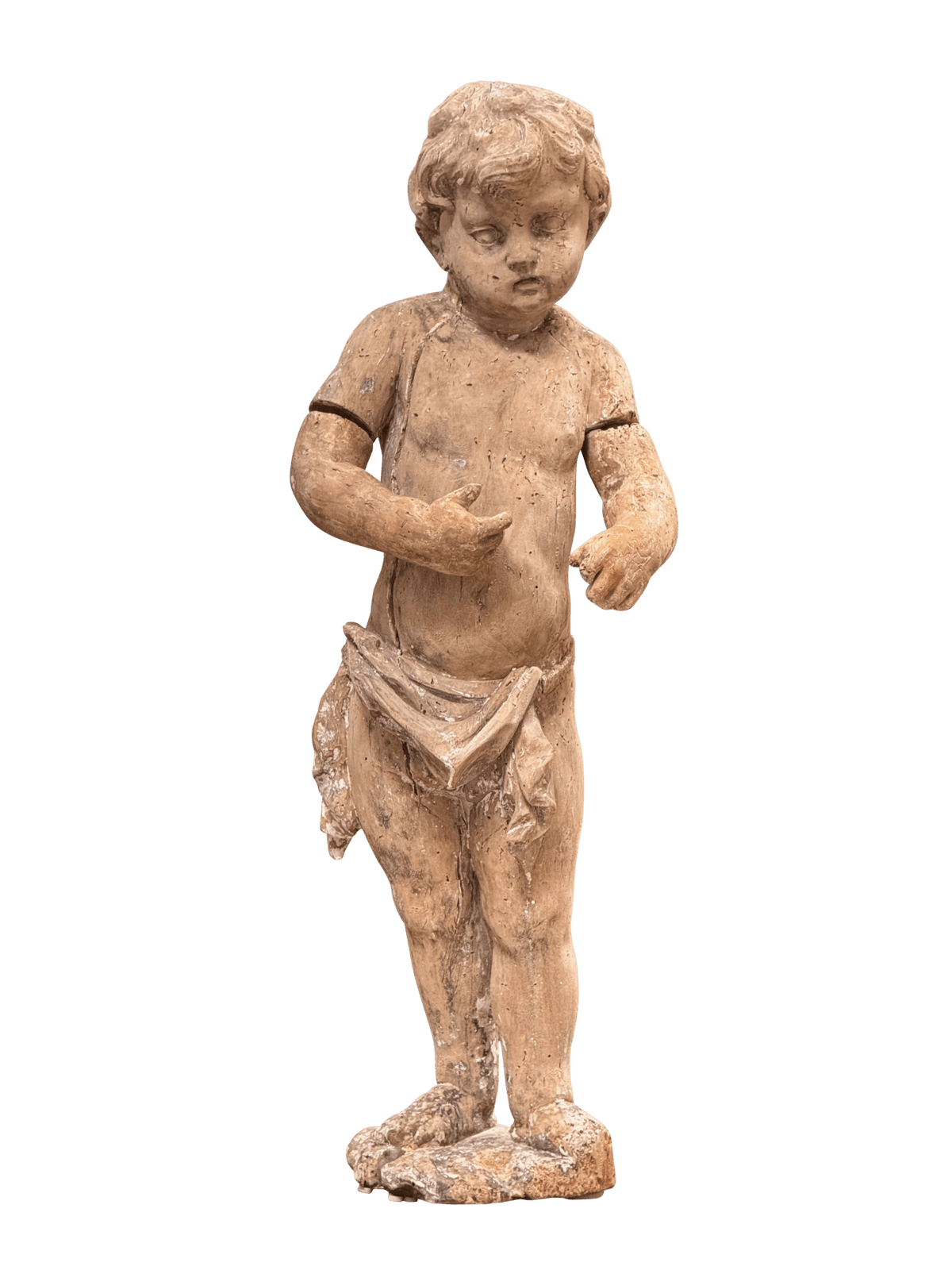A Continental Carved Wood Putto, c. 1650 - Helen Storey Antiques