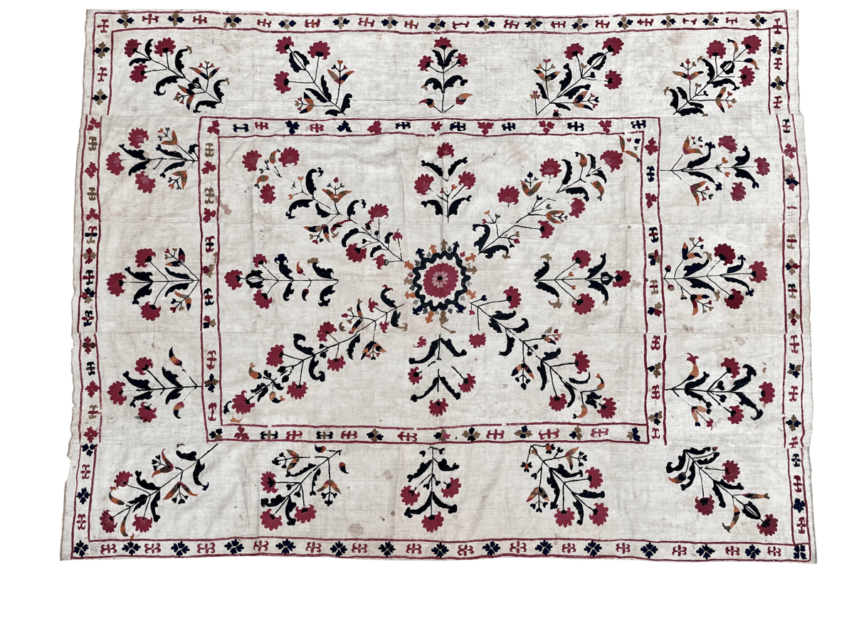 An Uzbek Suzani, Nurata Region, c. 1850 - Helen Storey Antiques