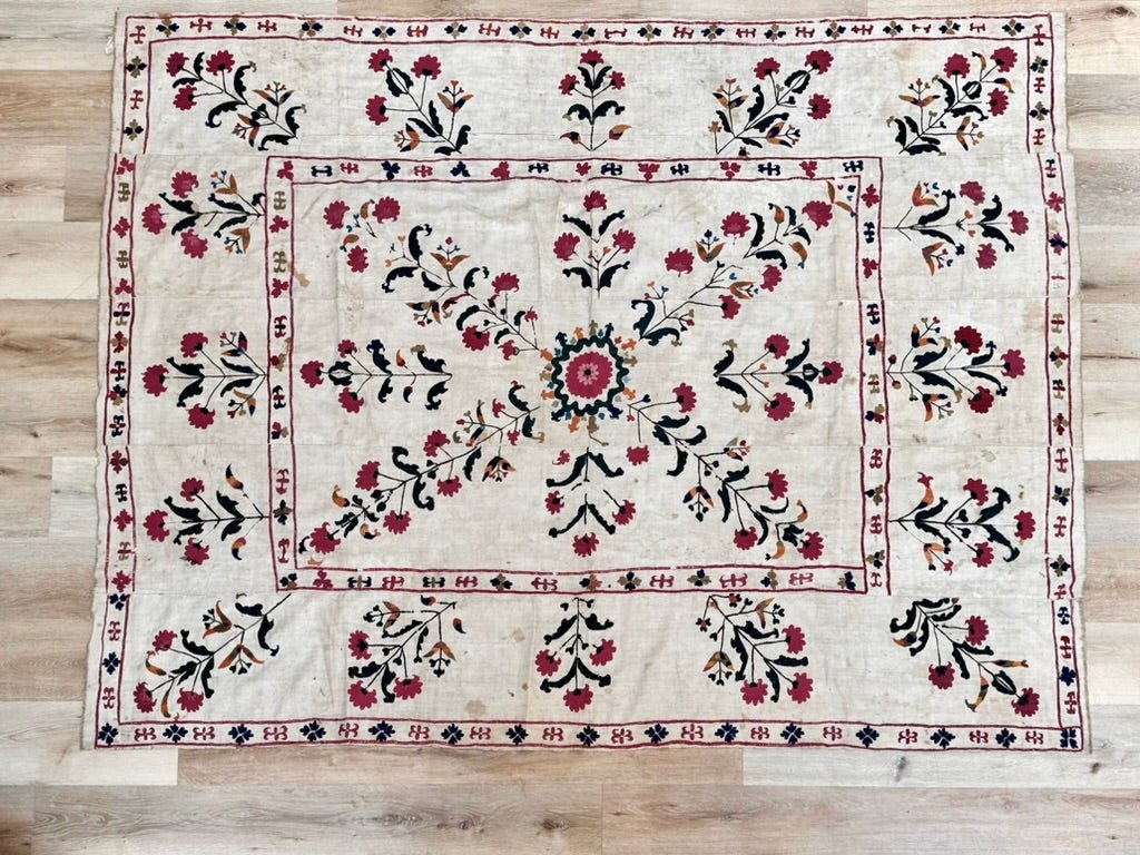 An Uzbek Suzani, Nurata Region, c. 1850 - Helen Storey Antiques