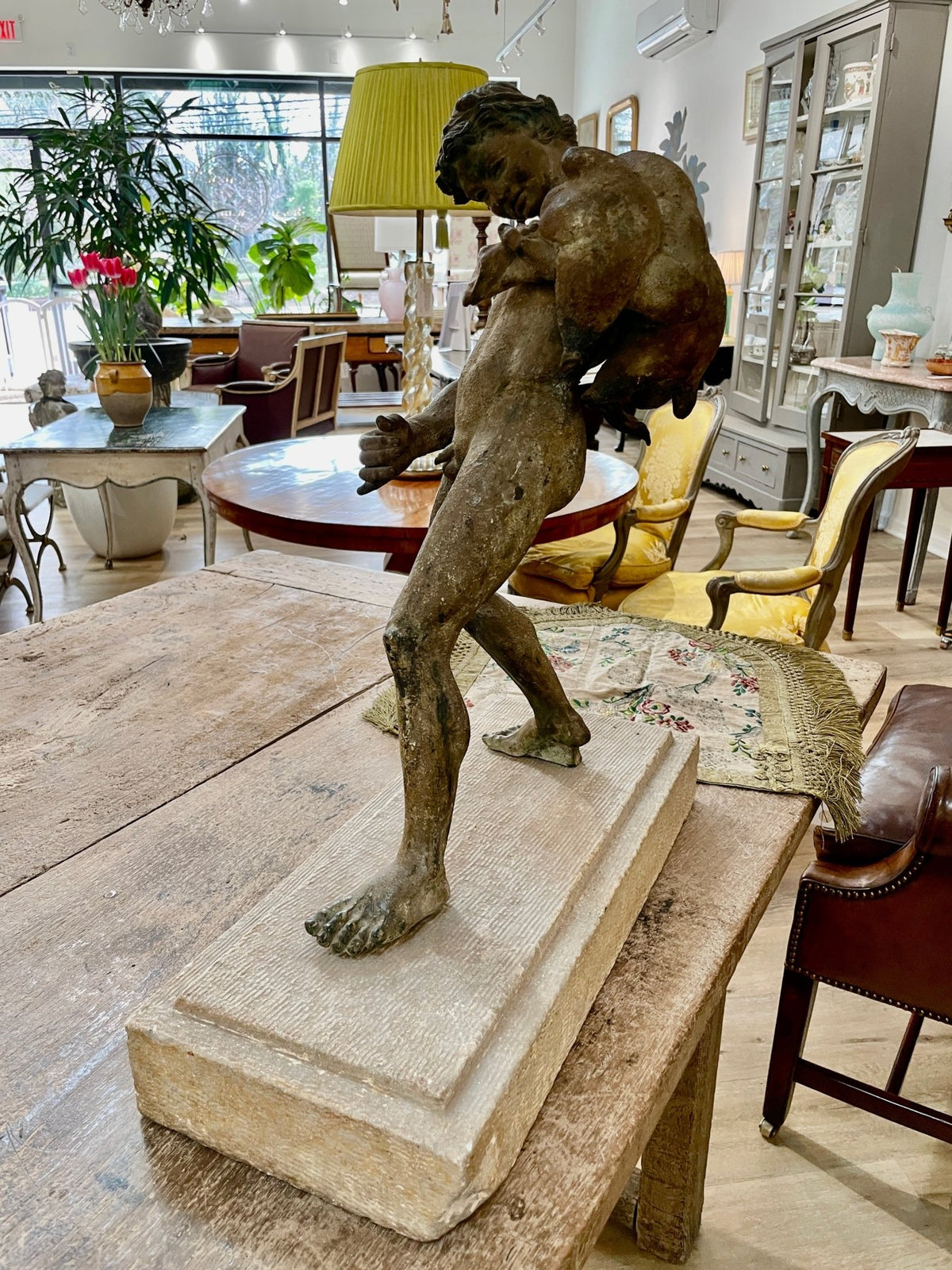 Bronze figure of a Satyr - Helen Storey Antiques