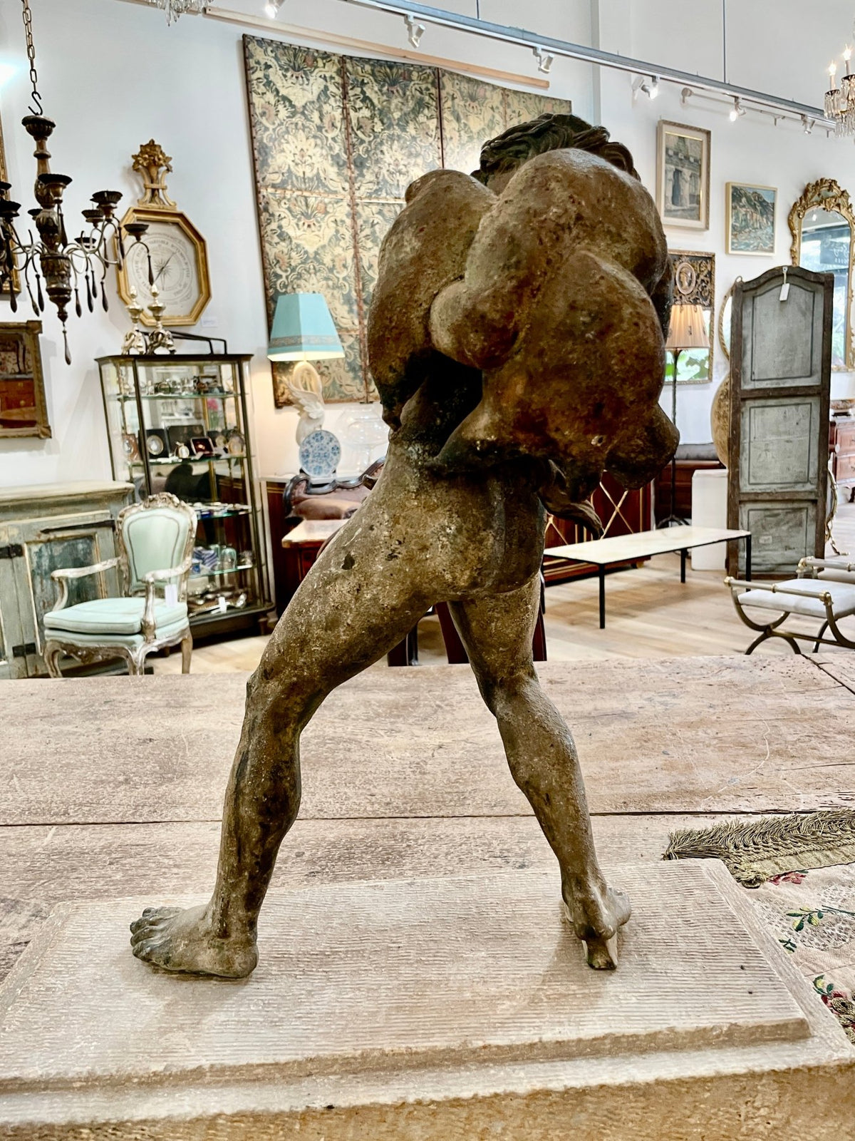 Bronze figure of a Satyr - Helen Storey Antiques