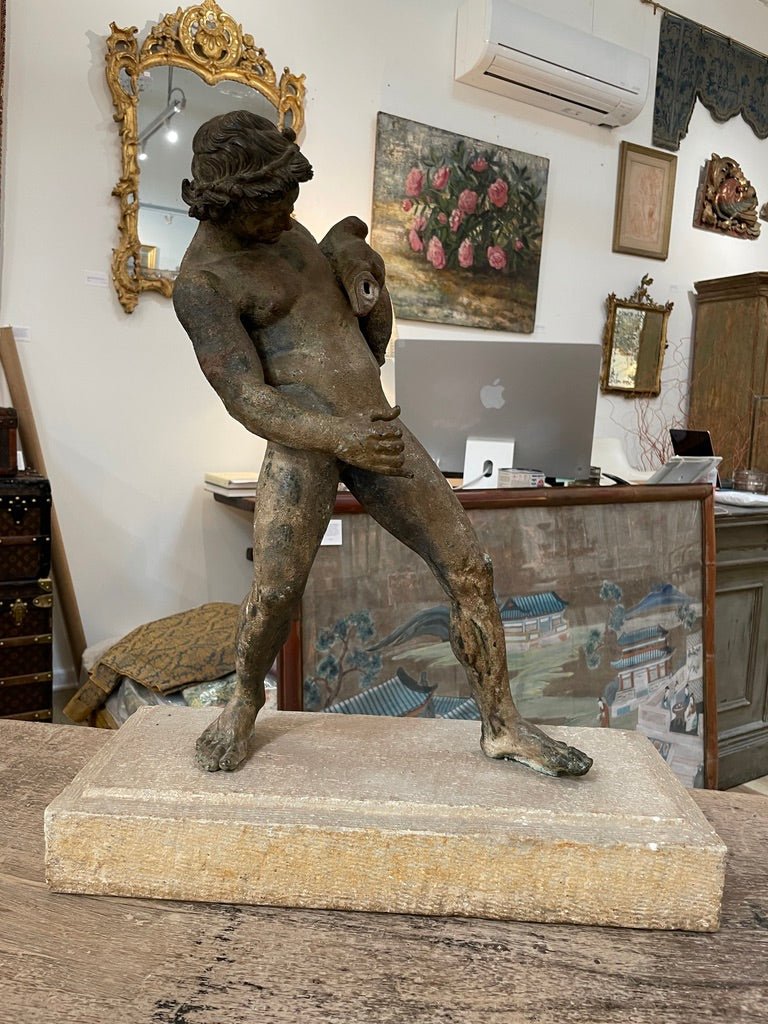 Bronze figure of a Satyr - Helen Storey Antiques