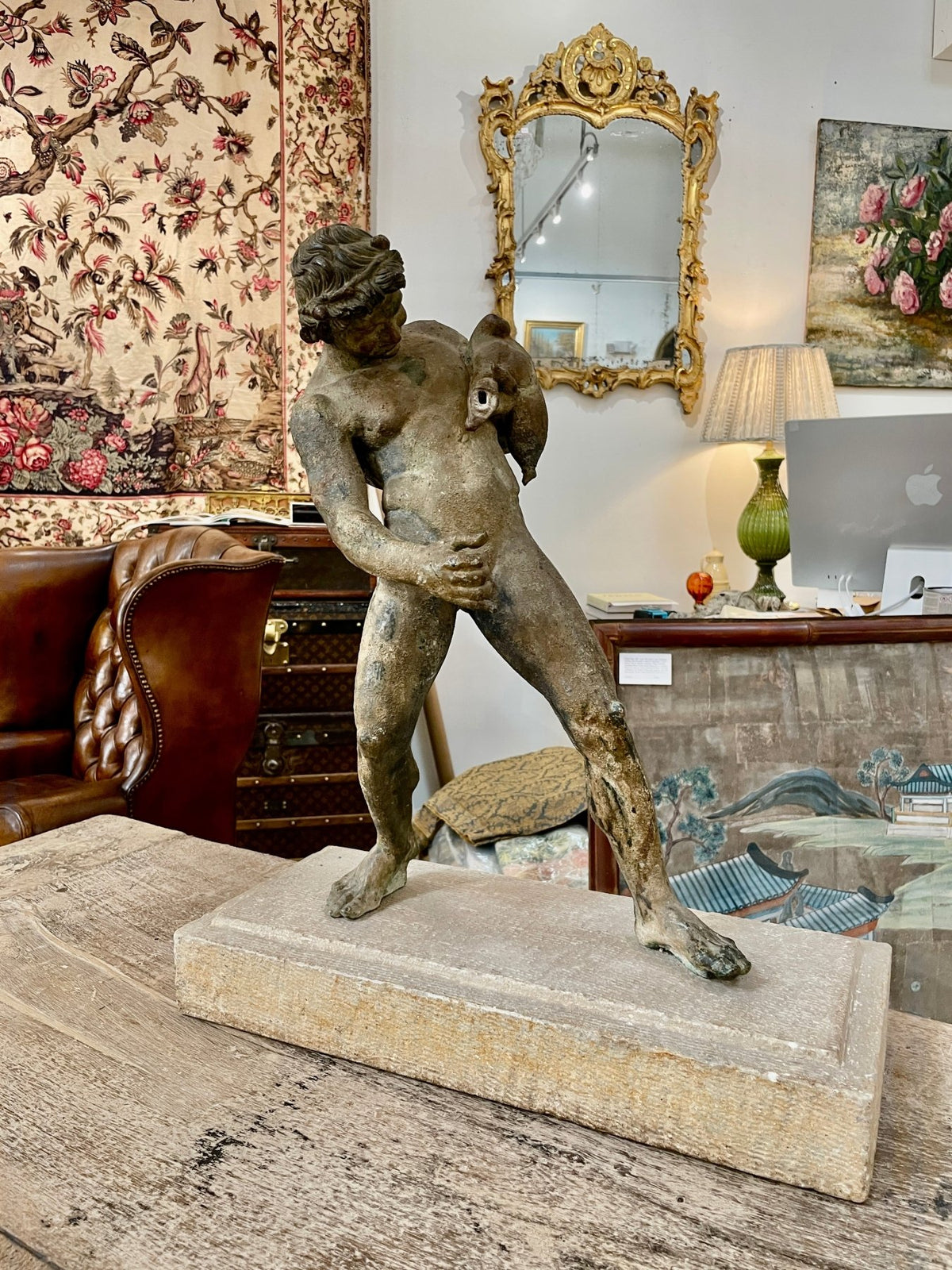 Bronze figure of a Satyr - Helen Storey Antiques