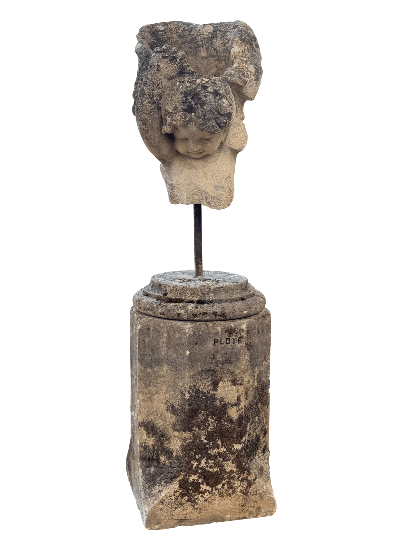 Carved Stone Cherub, 18th-19th C. French