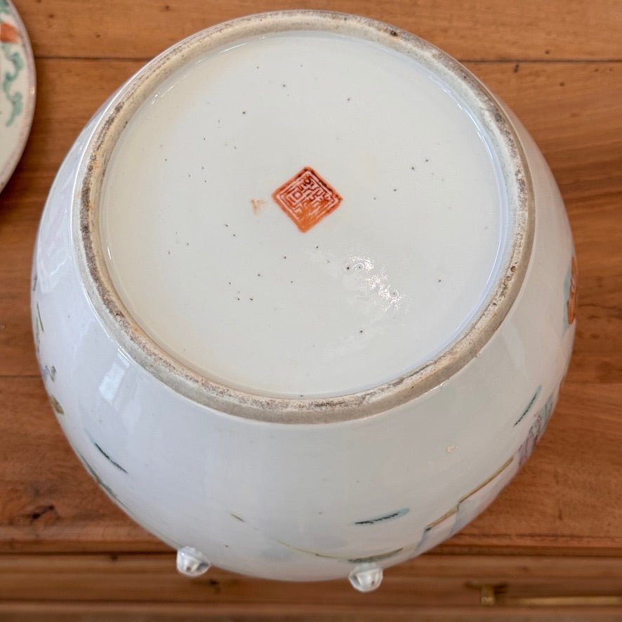 Chinese Porcelain Famille Rose Lidded Jar, Qing Dynasty 18th - 19th C. - Helen Storey Antiques