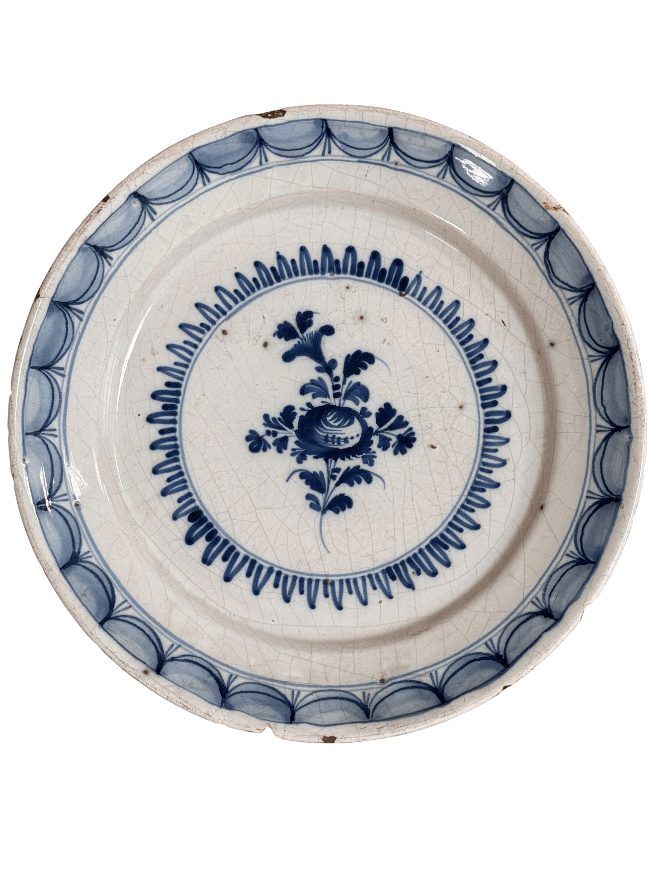 Delft Charger Blue and White 18th C.
