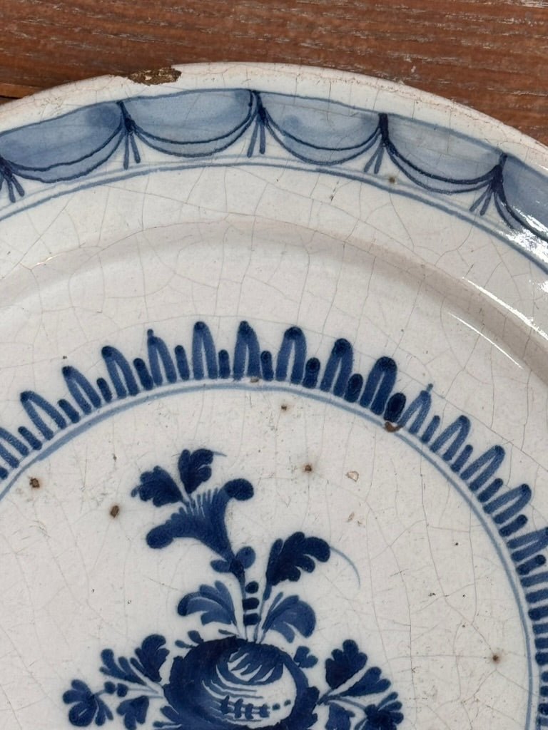 Delft Charger Blue and White 18th C. - Helen Storey Antiques