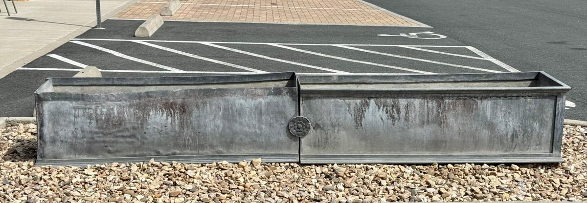 Early Large Zinc planters - Helen Storey Antiques