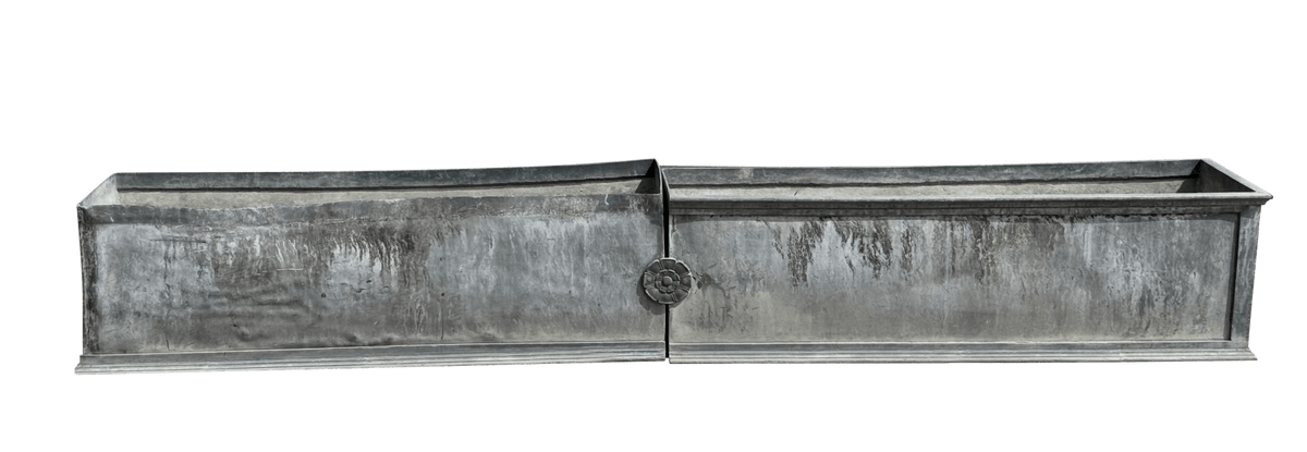 Early Large Zinc planters - Helen Storey Antiques