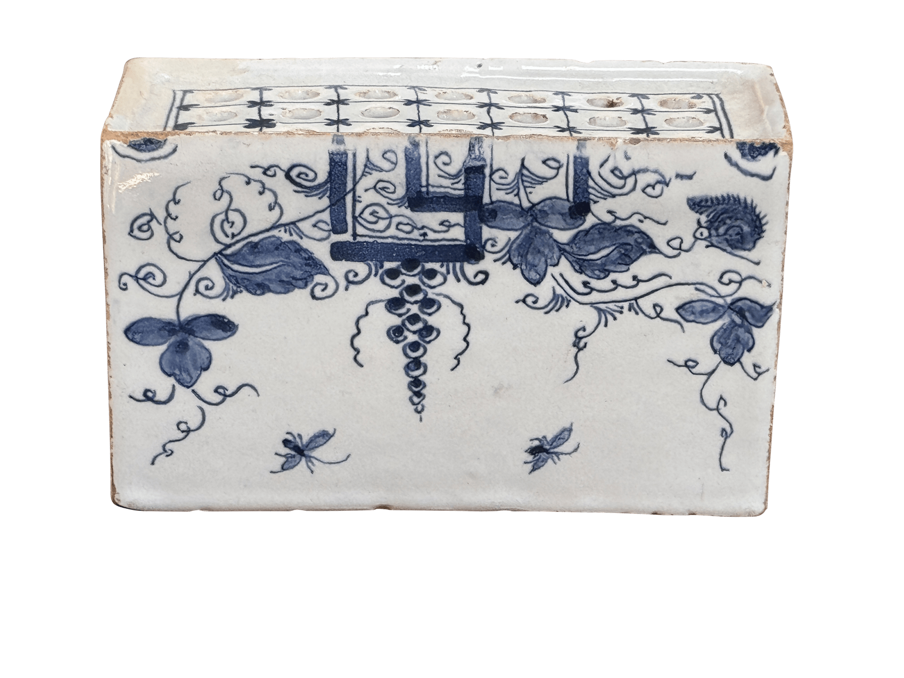 English Delft Flower brick, c. 1760