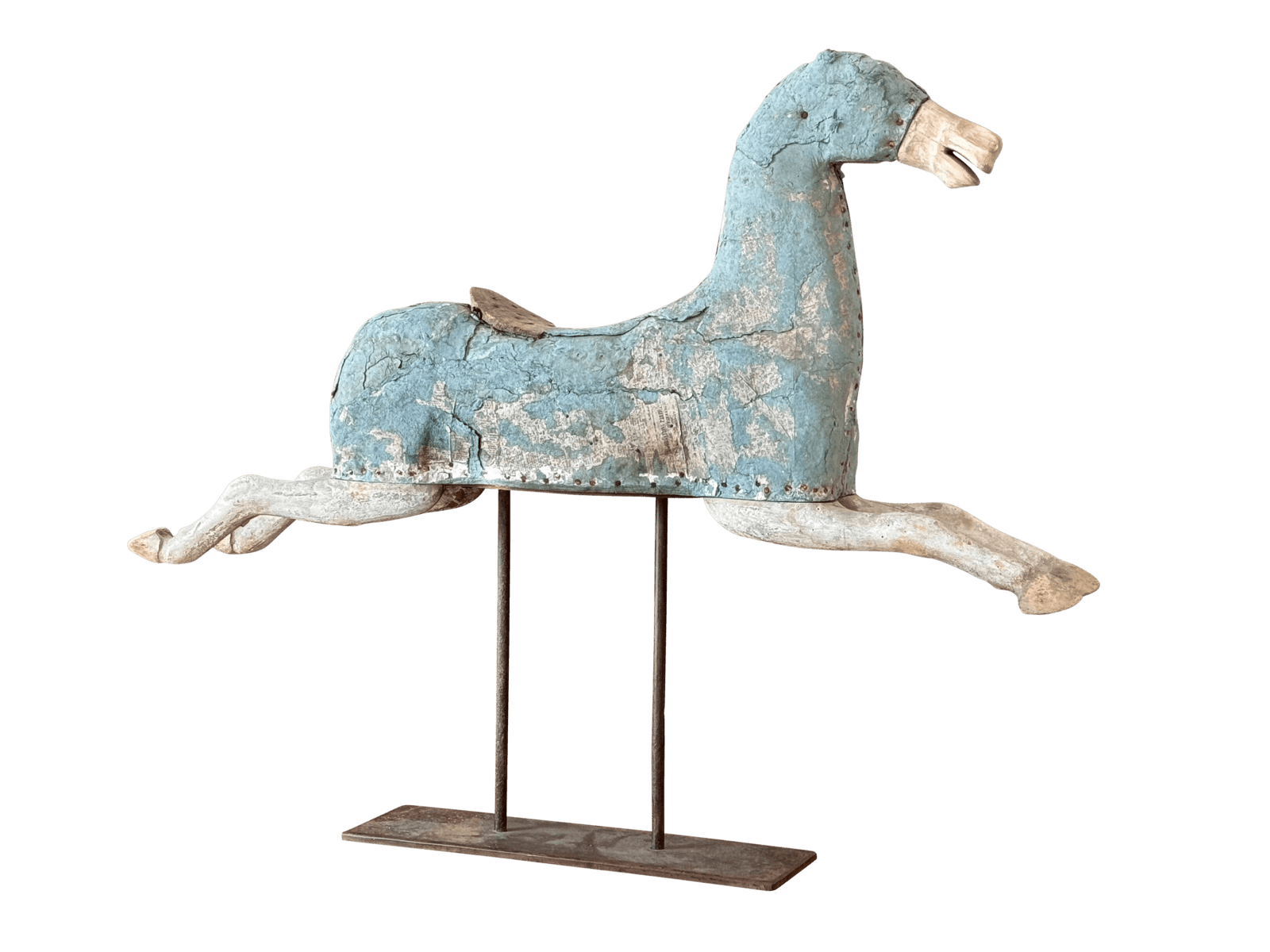 French 19th Century Carved Horse on Stand