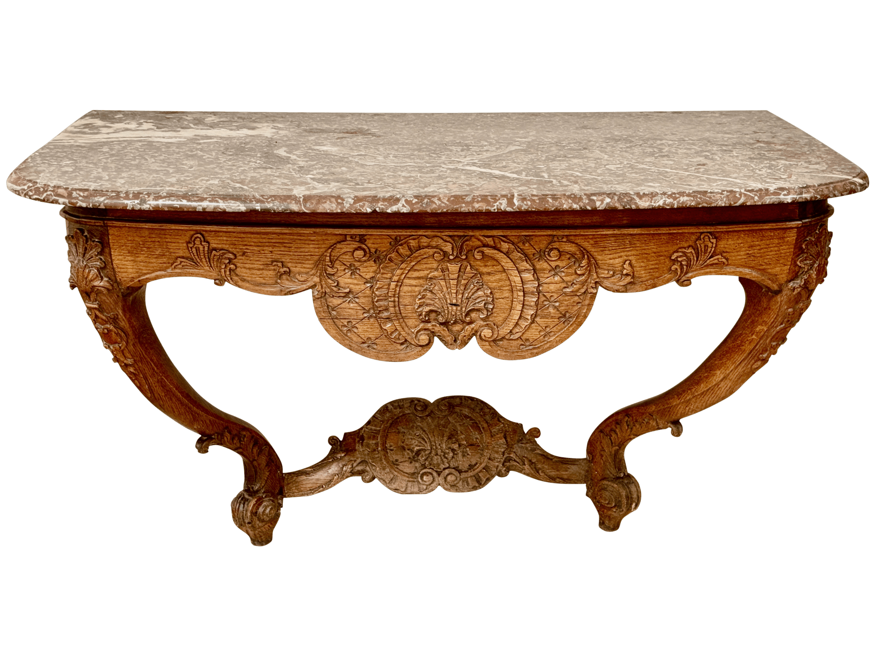 French Louis XV Carved Console with Marble Top, Circa 1750