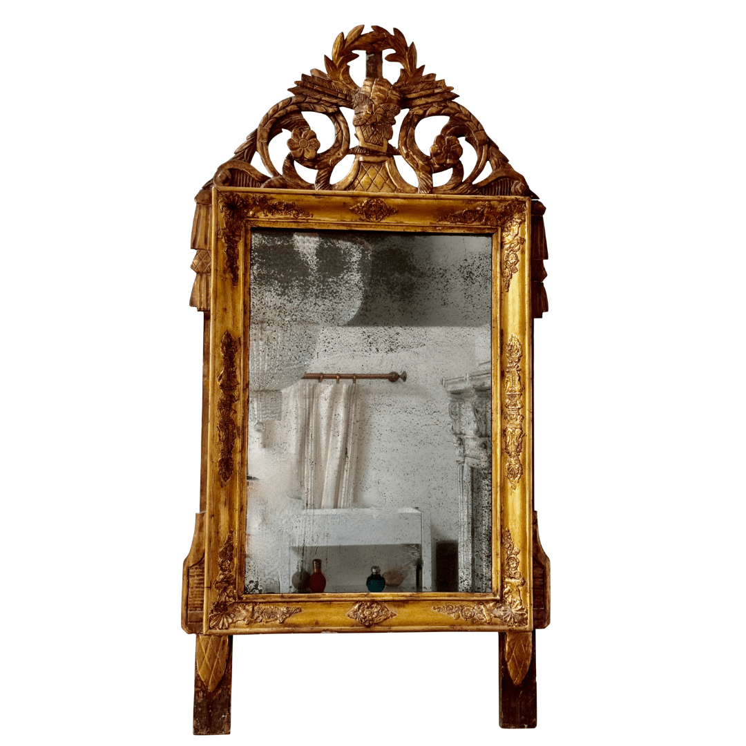 French Provincial Carved Gilt Mirror