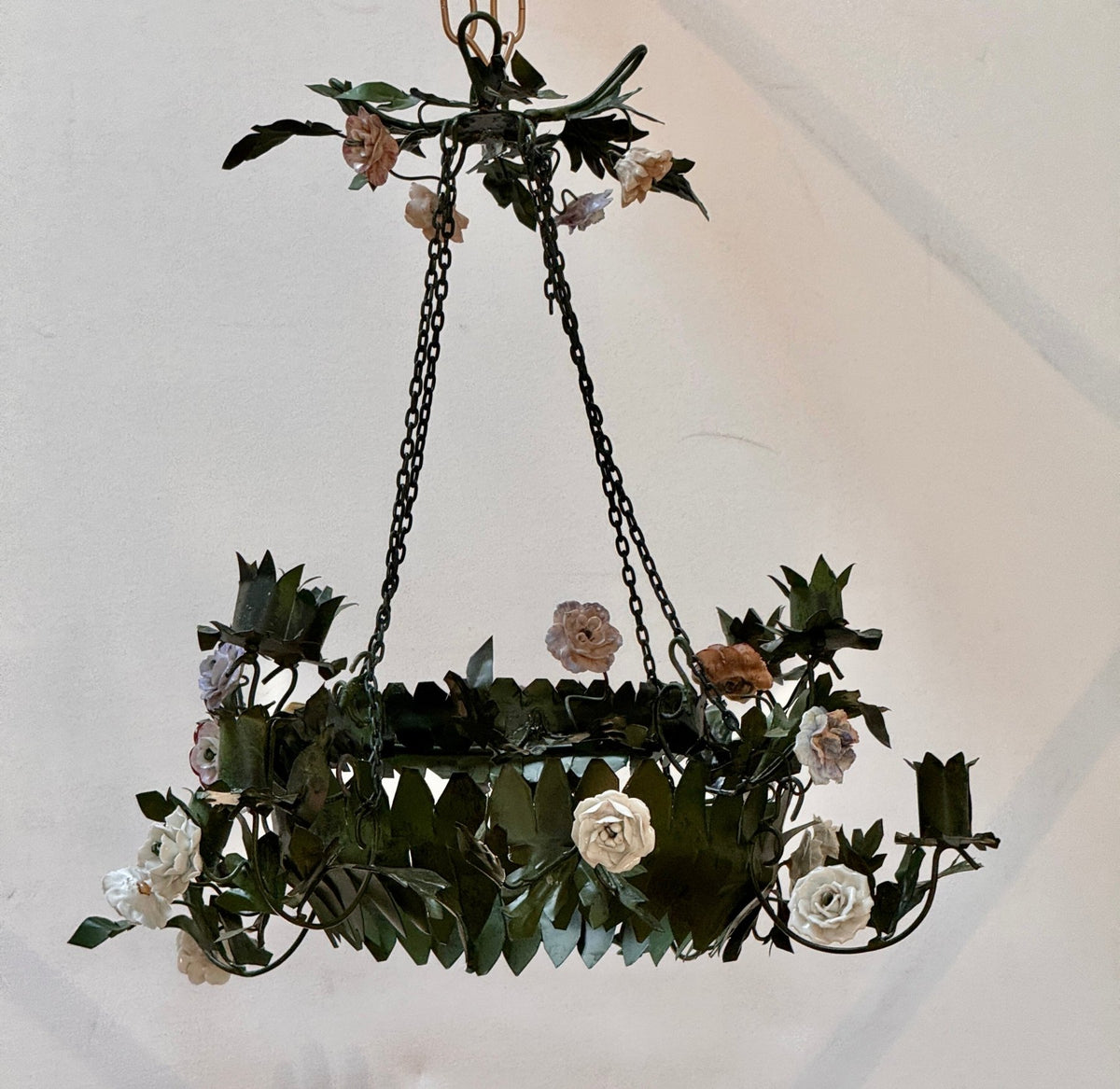 French tole Chandelier, late 19th - early 20th C. - Helen Storey Antiques