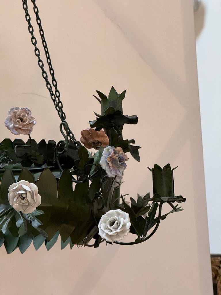 French tole Chandelier, late 19th - early 20th C. - Helen Storey Antiques