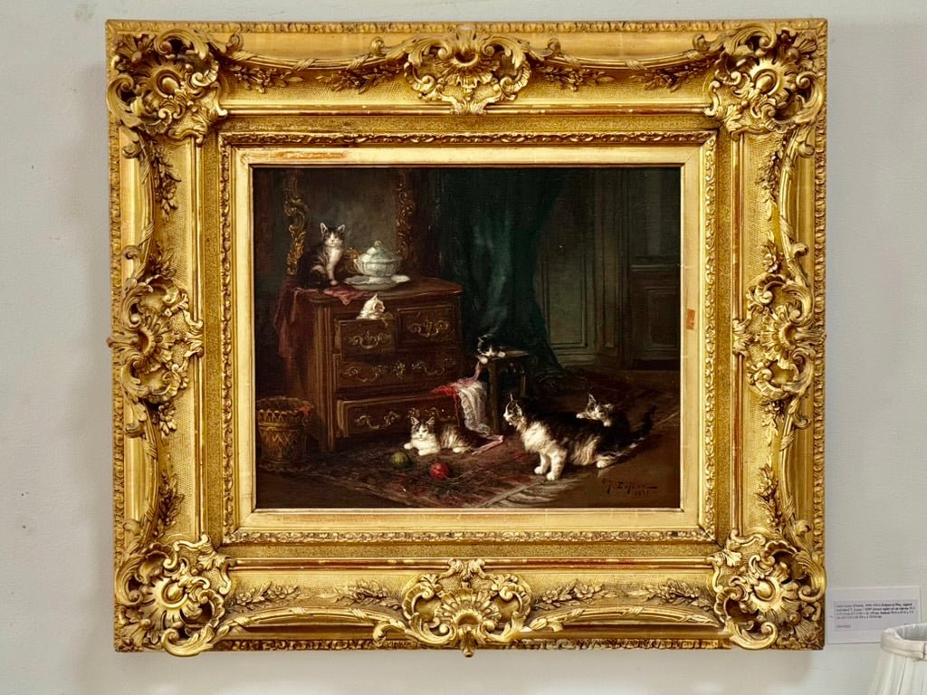 Jules Leroy (French, 1856 - 1921) Kittens at Play - Helen Storey Antiques