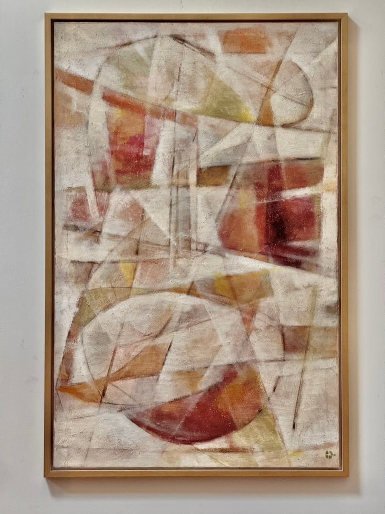 Large abstract painting in oil, Paris, mid - century - Helen Storey Antiques
