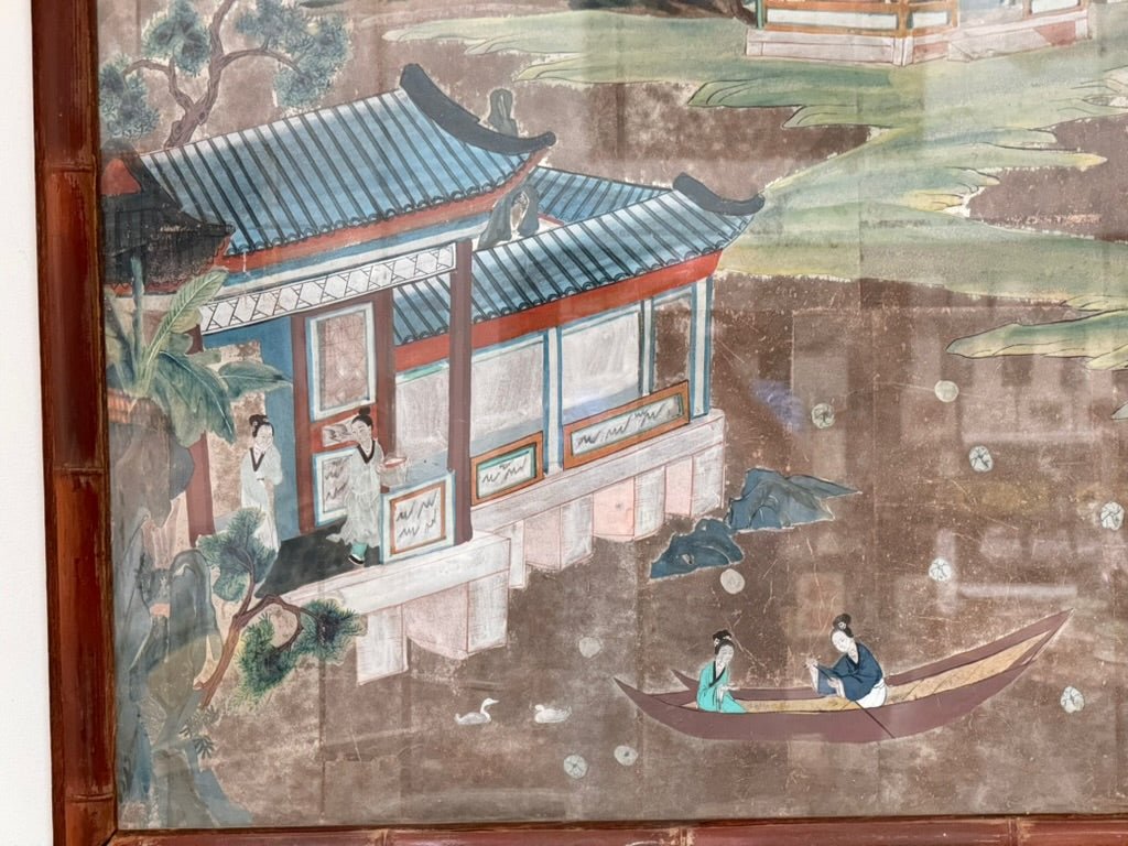 Large hand - painted Chinese Wallpaper Painting, China Trade, 18th – early 19th century - Helen Storey Antiques