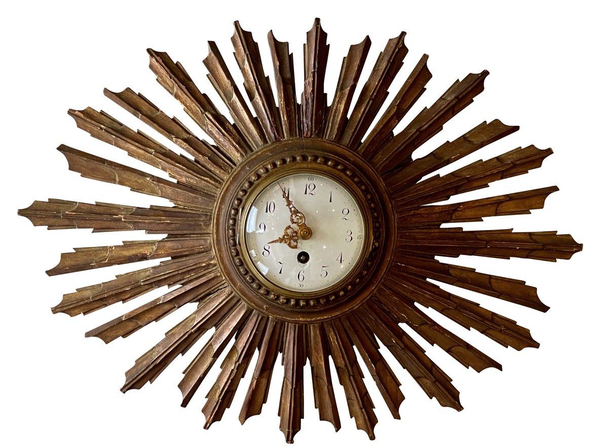 LATE 19TH-EARLY 20TH CENTURY FRENCH SUNBURST CLOCK