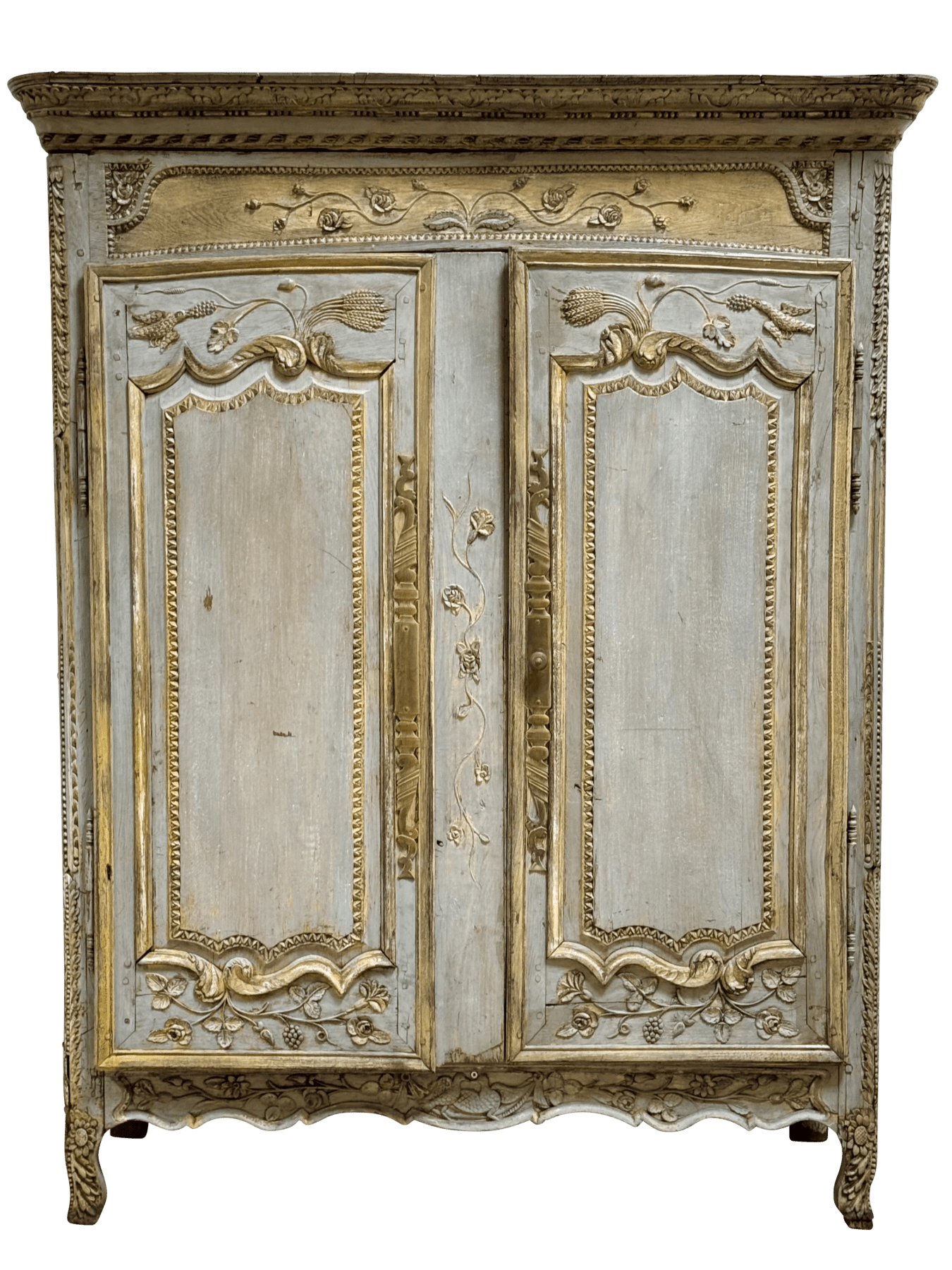Louis XV carved, painted cupboard. C. 1760