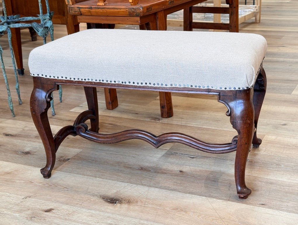 Louis XV walnut bench - Helen Storey Antiques