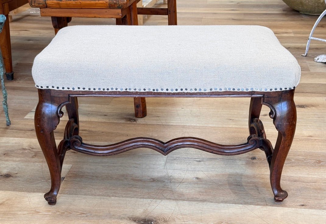 Louis XV walnut bench - Helen Storey Antiques
