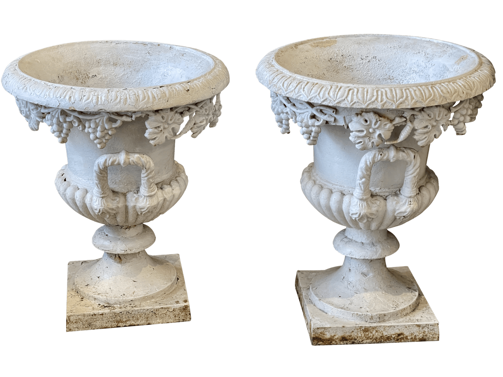 Pair of 19th Century Cast-Iron Urns