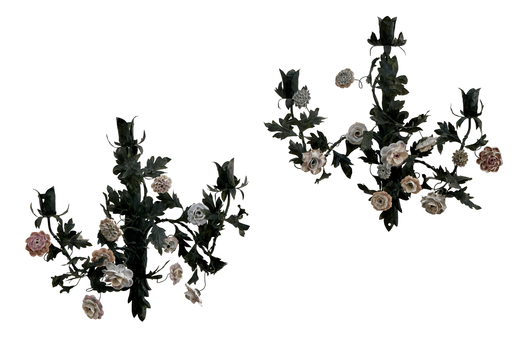 Pair of 19th Century French tole sconces