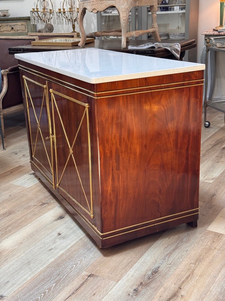 Pair of French Louis XVI Revival Mahogany and Gilt Bronze Cabinets, circa 1880 - Helen Storey Antiques