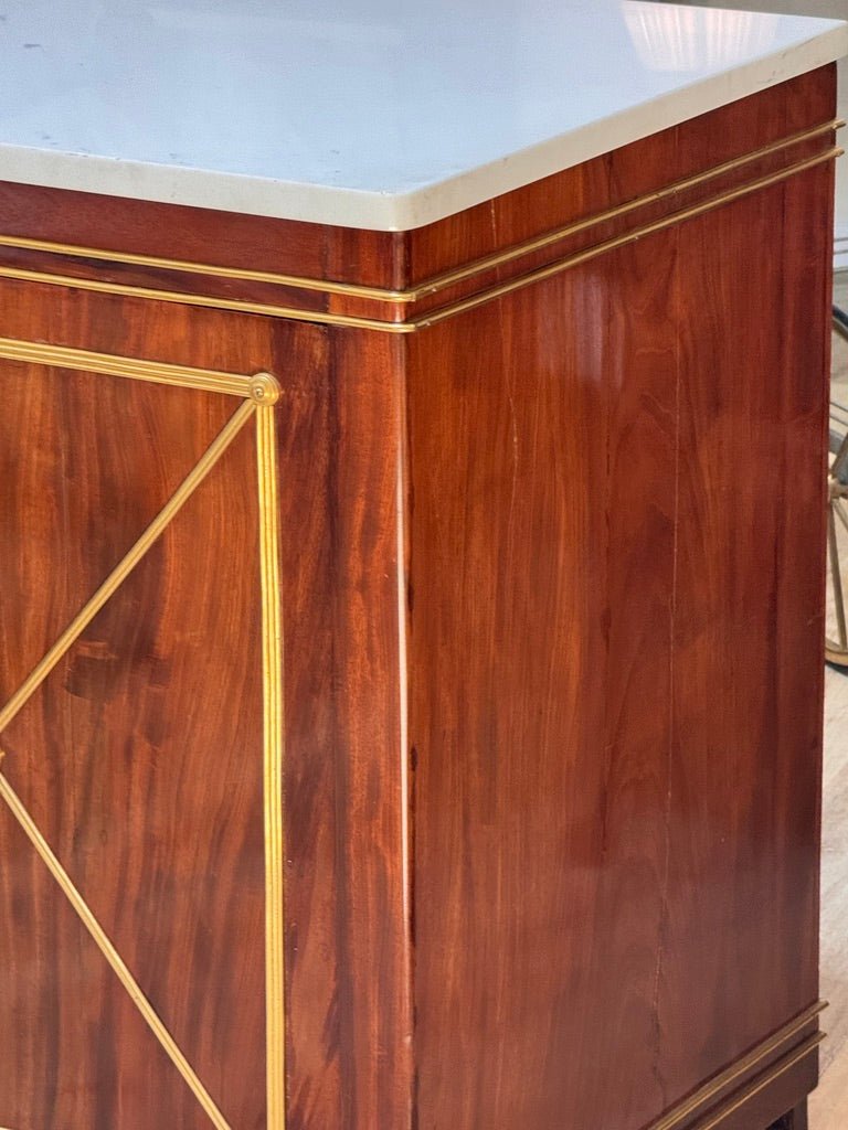 Pair of French Louis XVI Revival Mahogany and Gilt Bronze Cabinets, circa 1880 - Helen Storey Antiques
