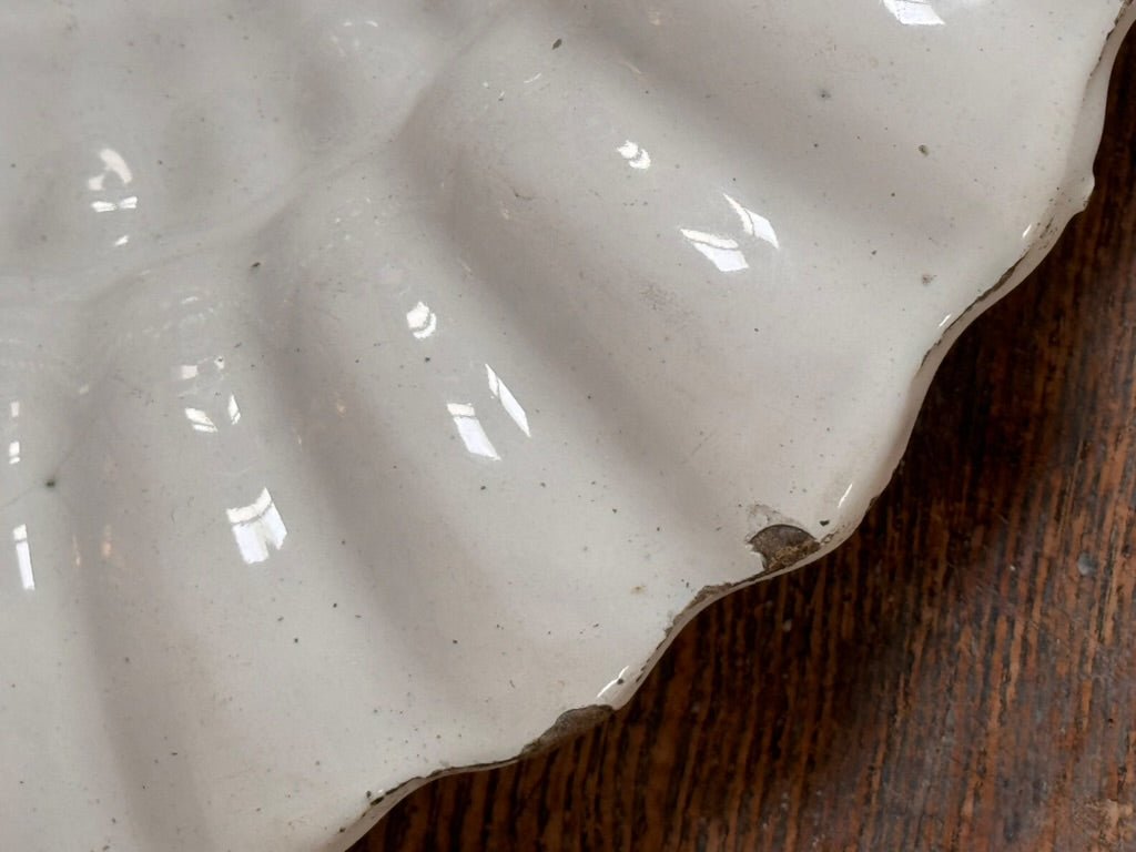 Rare, Dutch Delft white gadrooned charger, 17th Century - Helen Storey Antiques