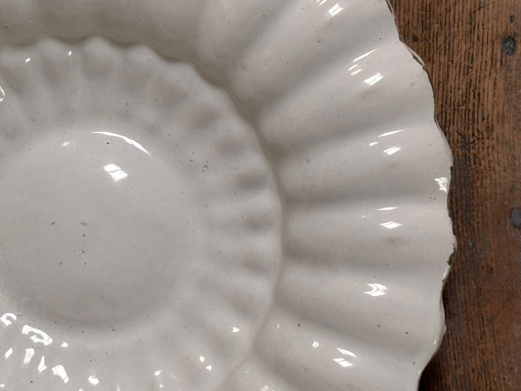 Rare, Dutch Delft white gadrooned charger, 17th Century - Helen Storey Antiques