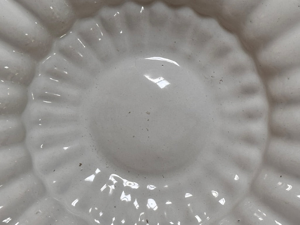 Rare, Dutch Delft white gadrooned charger, 17th Century - Helen Storey Antiques