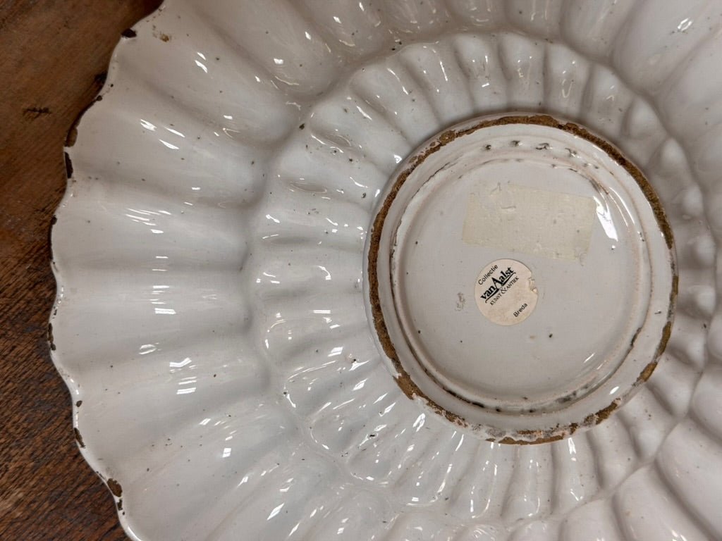 Rare, Dutch Delft white gadrooned charger, 17th Century - Helen Storey Antiques