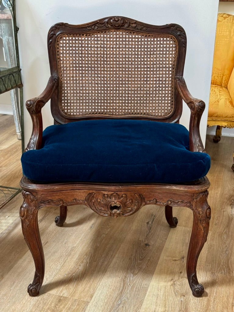 Regence Beechwood Caned Fauteuil, France, 18th century - Helen Storey Antiques
