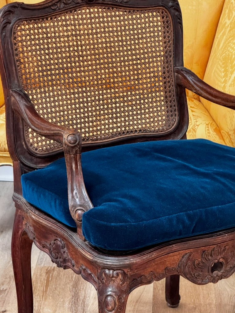 Regence Beechwood Caned Fauteuil, France, 18th century - Helen Storey Antiques