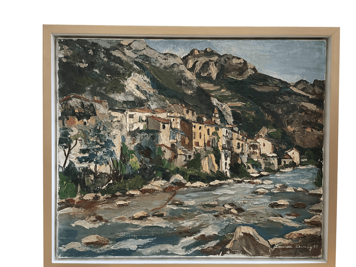 Seaside painting by DEMAY, found in Provence. - Helen Storey Antiques