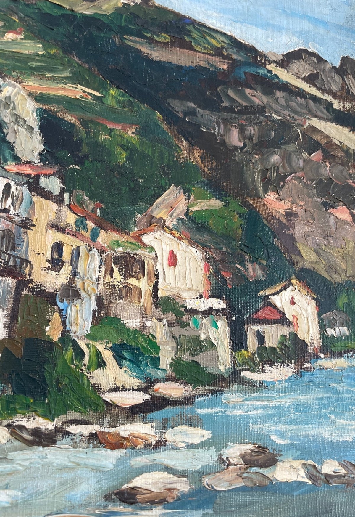 Seaside painting by DEMAY, found in Provence. - Helen Storey Antiques
