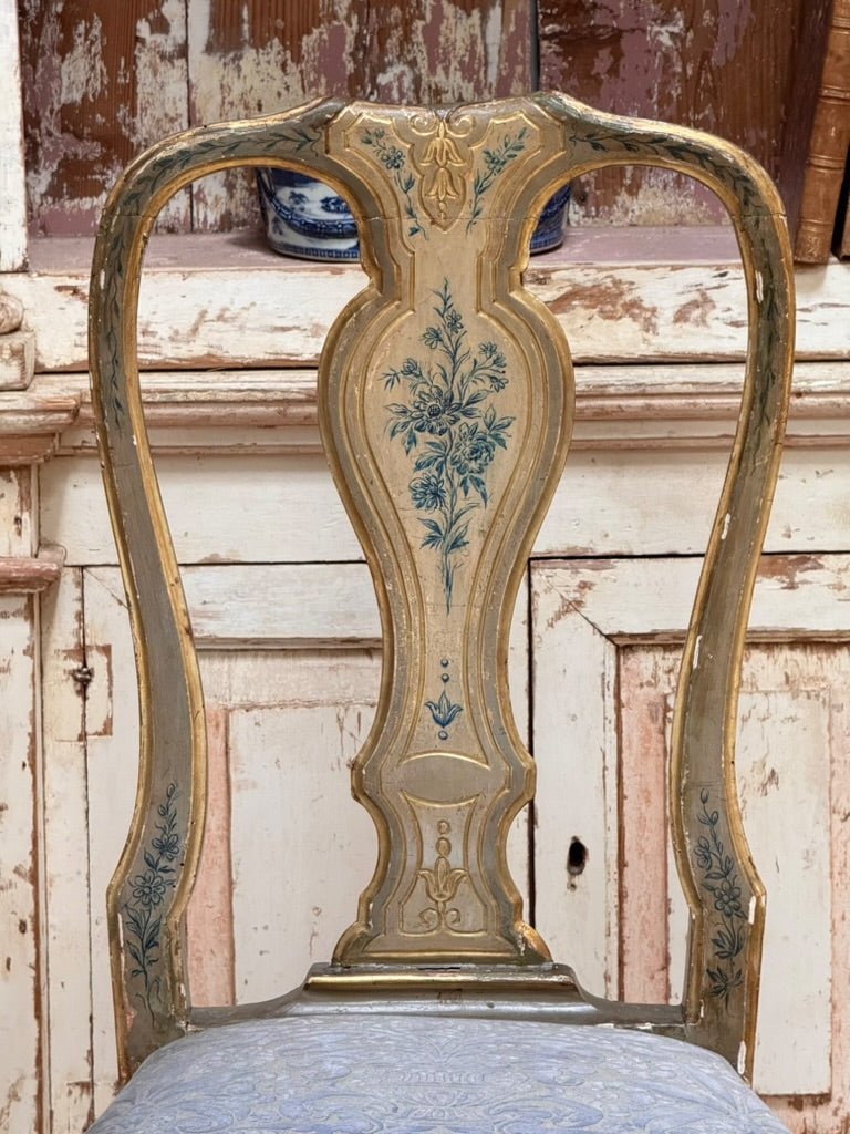 Set of Six Italian Lacquered Rococo Dining Chairs, 18th Century - Helen Storey Antiques